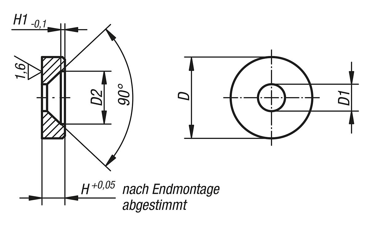 Norelem 08180-01 DRUCKSCHEIBE  D=12              BR, - NLM 08180 Druckscheiben - Massblatt