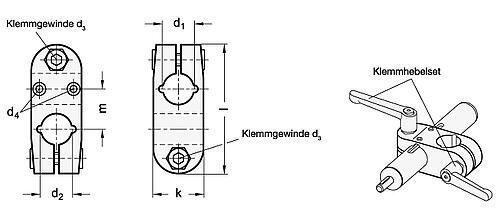 Ganter 131.1-G18-B18-2-NI EDELSTAHL VERFAHRSCHLITTEN KREUZFORM - GN 131-1 Verfahrschlitten fuer Lineareinheiten - Edelstahl-Skizze