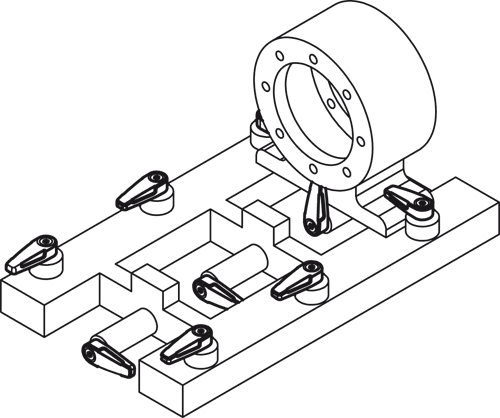 Halder 24100.0151 Drehriegel einseitig M 8, silber - Drehriegel Drehriegel - einseitig - M 6 - schwarz silber
