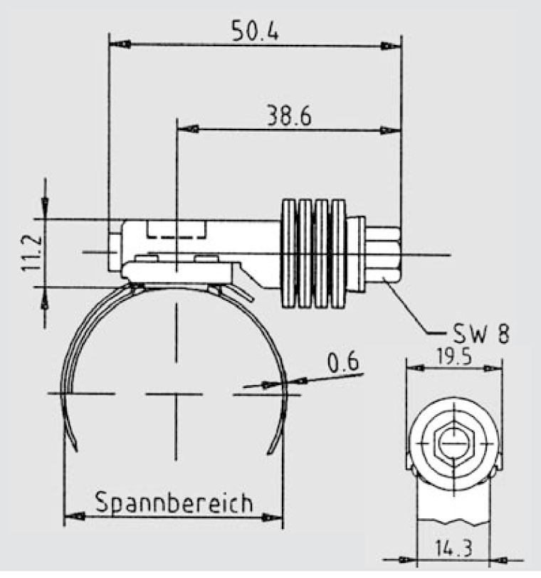 Schlauchschellen BREEZE AERO HKFK, Spannbereich 12-22, Breite 14,3; Material W2 - NORMA BREEZE AERO HKFK Schlauchschelle