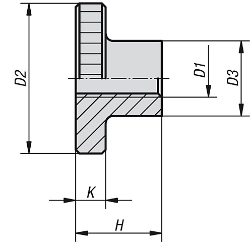 Kipp K0143.04 HOHE RÄNDELMUTTER DIN 466 M4, - KIPP K0143 Hohe Raendelmuttern aus Stahl und Edels