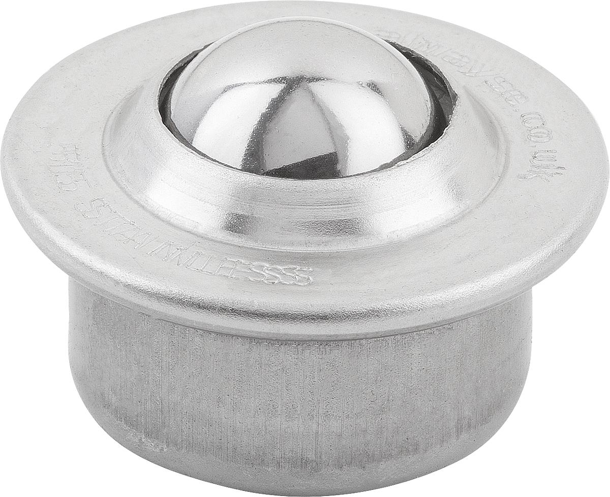 Norelem 95150-322 Kugelrollen mit Stahlblechgehäuse, Edelstahl - 95150-322 Kugelrollen mit Stahlblechgehaeuse - Edelstahl