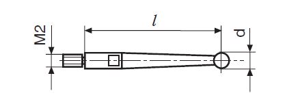 Helios Preisser, 0715915  Messeinsatz mit Hartmetallkugel  Kugel-Ø 1,0 mm, Länge 14,5 mm - Helios Preisser - 0715 Messeinsatz mit Hartmetallkugel
