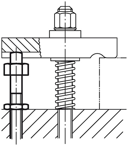 Kipp K0306.05 VERSTELLBARER AUFLAGEBOLZEN M5, MIT GEGENMUTTER - KIPP K0306 Verstellbare Auflagebolzen mit Gegenmutter