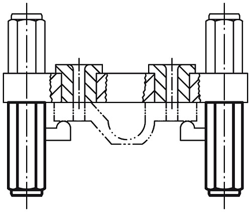 Kipp K0300.10X50 VORRICHTUNGSFUSS MIT GEWINDEZAPFEN, D1=M10, H=50 - KIPP K0300 Vorrichtungsfuesse mit Gewindezapfen