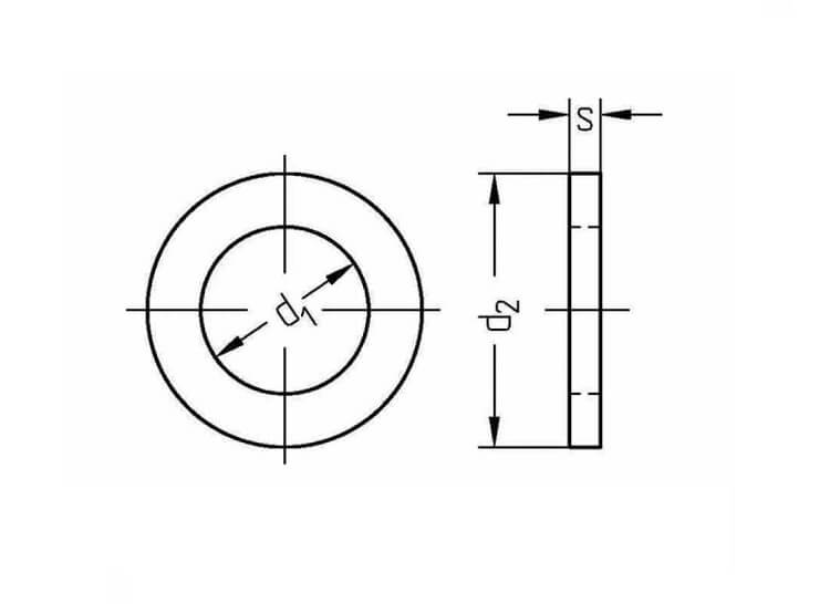 Leschhorn 988 ST 10X16X0,2 Passscheiben, Stützscheiben, DIN 988, Stahl, blank, 1VPE= 100 Stück - DIN 988 Passscheiben - Stuetzscheiben - Stahl - blank - TZ
