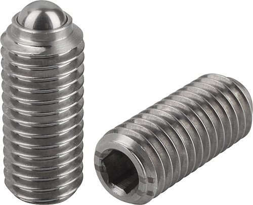 Kipp K0316.220 FEDERNDES DRUCKSTÜCK  M20     EDELSTAHL, KUGEL, VERSTÄRKTE F - KIPP K0316 Federnde Druckstuecke mit Innensechskant