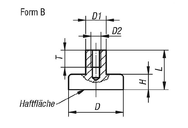 Norelem 09065-01 HALTEMAGNET FLACH, FORM B, MIT GEWINDEBUCHSE, FLACHGREIFER, - Norelem 09065-B Haftmagnete flach mit Gewinde -Flachgreifer- aus Hartferrit Form B