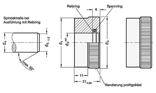 Ganter 164-30-B12 SKALENRING, OHNE REIBRING - GN 164 Skalenringe - Stahl blank-Skizze