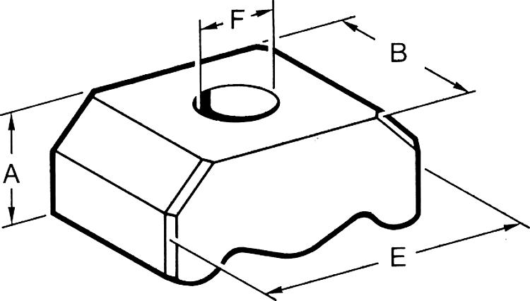 AMF 6365-12-009 Spanneisen, doppelt, Größe : 12, A: 20, B: 30, E: 48 - LE 6365- -009 Spanneisen - doppelt -Skizze