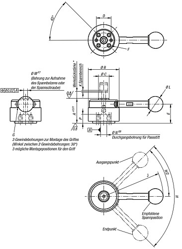 Norelem 04400-324000 ZUGSPANNER OHNE GRIFF, SPANNBOHRUNG D=5 - Norelem 04400 Zugspanner