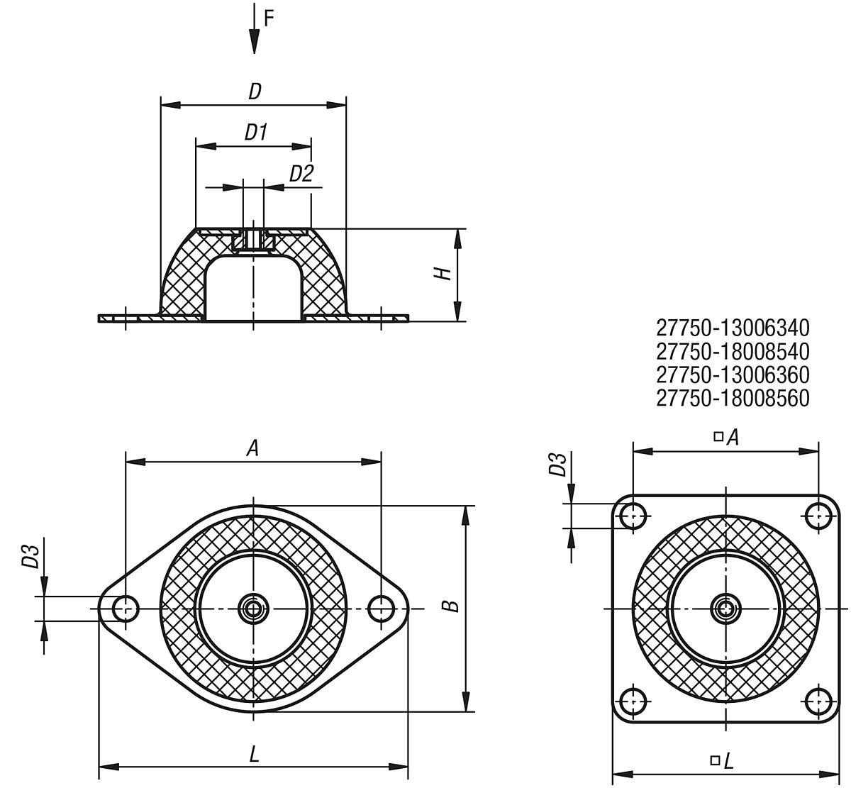 Norelem 27750-08504040 HUTELEMENT TYP H2, D=85, H=40, mit ovalem Flansch - NLM 27750 Hutelemente Typ H2 - Massblatt