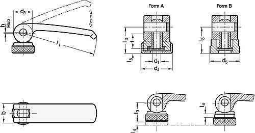 Ganter 927.7-101-M10-A Edelstahl Exzenterspanner mit Innengewinde - GN 927-7 Edelstahl Exzenterspanner mit Innengewinde-Abbildung