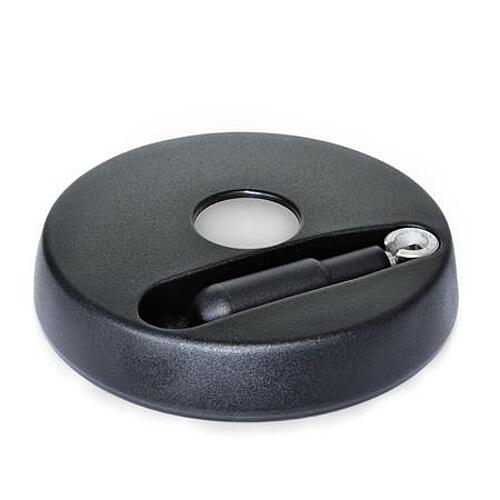 Ganter 521.6-100-B10-R Umleggriff Handräder, Kunststoff, Buchse / Umlegmechanik Edelstahl - GN 521-6 Umleggriff Handraeder - Kunststoff - Buchse - Umlegmechanik Edelstahl-Abbildung