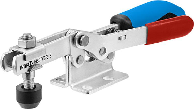 AMF 6830SE-3 Waagrechtspanner mit blauem Handgriff und Sicherheitsverriegelung, Größe : 3, F1: 1,8 kN, F2: 2,5 kN - LE 6830SE Waagrechtspanner mit blauem Handgriff und Sicherheitsverriegelung-Abbildung