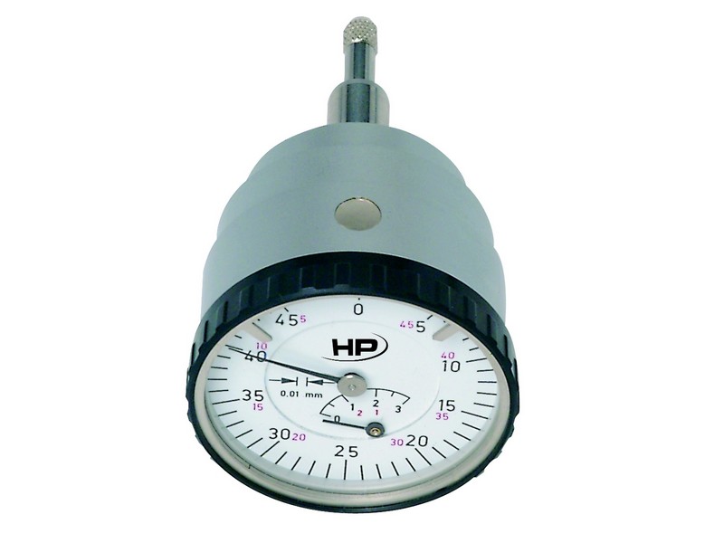 Helios Preisser, 0709 101  Messuhr mit rückwärtigem Messbolzen  3 mm Messbereich, Skalenwert 0,01 mm, Zeigerumdrehung 0,5 mm, Außenring-Ø 40 mm - Helios Preisser 0709 Messuhr mit rueckwaertigem Messbolzen