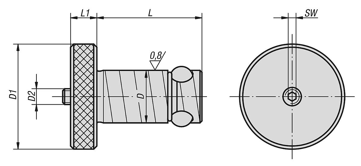 Norelem 03153-35025 POSITIONIERZYLINDER, D=35, L=56 - NLM 03153 Positionierzylinder - Massblatt