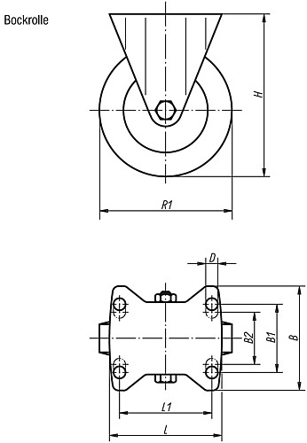 Norelem 95024-100351 Bockrolle - Norelem 95024-B Bockrolle