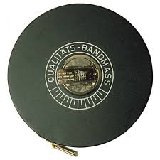 Leschhorn 80350-208WE-A-10, weißlackierte Durchmesser Stahlmaßband in Standardkapsel, Maßanfang A, 13 mm breit, cm Teilung, Länge 10 m - Maßband Standardkapsel 80350