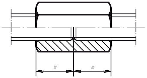 Kipp K0865.06 VERLÄNGERUNGSMUTTER 3D HOCH, M6 - KIPP K0865 Verlaengerungsmuttern 3D hoch