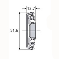 Accuride DZ3507-0024 Teleskopschienen, 100% Überauszug, 12,7x51,6, SL 610, TR 660, 81kg, hell verzinkt - 3507-Accuride-Teleskopschienenprofil