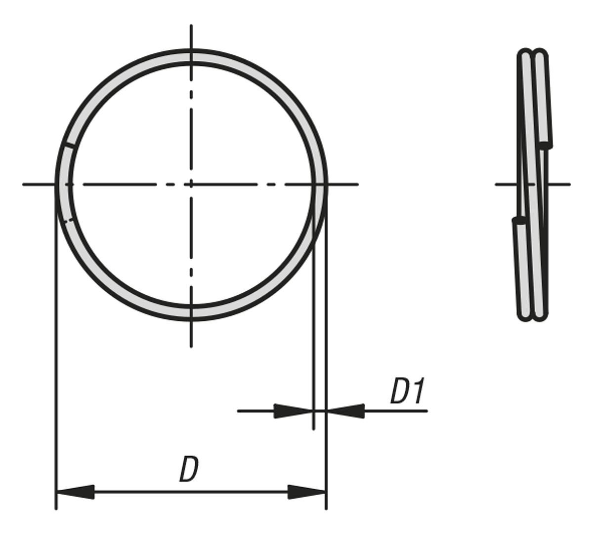Kipp K0367.15 SCHLÜSSELRING D=15 EDELSTAHL - K0367 Schluesselringe - Massblatt