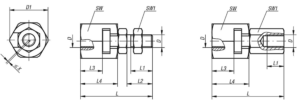 Norelem 23450-201 SCHNELLSTECKKUPPLUNG, MIT RADIALVERSATZAUSGLEICH - NLM 23450 Schnellsteckkupplungen mit Radialversatzausgleich - Massblatt