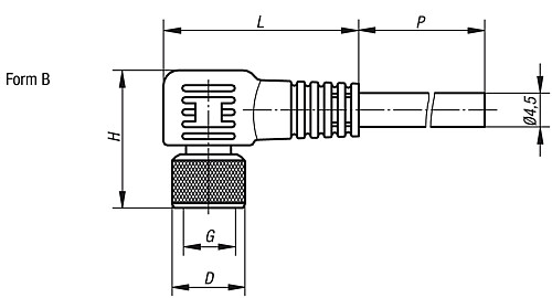 Norelem 20950-030X2000 STECKVERBINDER M. SCHRAUBANSCHLUSS, FORM B - Norelem 20950-B Steckverbinder mit Schraubanschluss Form B