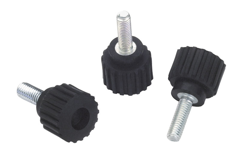 Leschhorn H771 Rändelschrauben  D 17,5; d 12; Gewinde d1 M4; Kunststoff PA, schwarz, - Boteco H771 Raendelschrauben