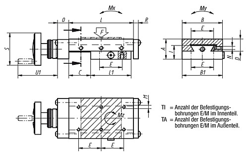 Norelem 21033-150210 SCHWALBENSCHWANZ SCHLITTENFÜHRUNG, B=150, L=210 - Norelem 21033 Schwalbenschwanz Schlittenfuehrungen mit Mikrometerspindel und Handrad