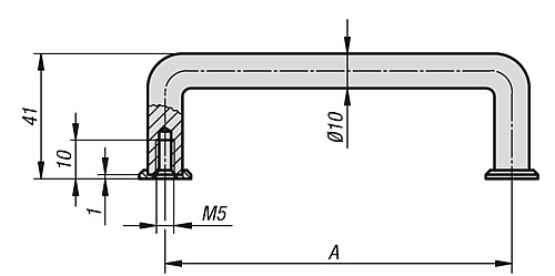 Norelem 06917-055051 BÜGELGRIFF RUND, A=55, M5, SCHWARZ ELOXIERT - Norelem 06917 Buegelgriffe rund