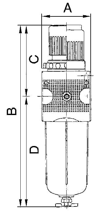 RIEGLER C 33-K 10-HA Filterregler »multifix«, PC-Behälter, BG 3, G 1/2, 0,5-10 bar, HA - LE71512 C 33-K 10-HA Filterregler mit Polycarbonatbehaelter und Manometer