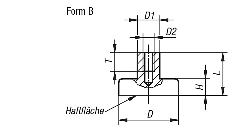 Kipp K0549.01 HALTEMAGNET FLACH, FORM B, MIT GEWINDEBUCHSE, FLACHGREIFER, - KIPP K0549-B Haftmagnet flach mit Gewinde -Flachgreifer- aus Hartferrit Form B