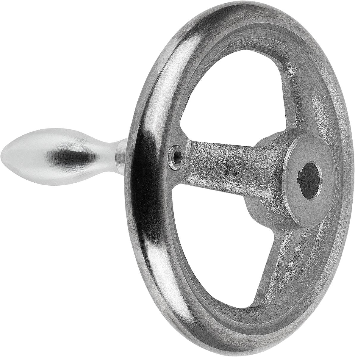 Norelem 06271-3140X16 HANDRAD DIN 950, GG, FESTST.GR.M.NUT, D1=140, D2=16 - 06271-3140X16 HANDRAD DIN 950 - GG - GRIFF FESTSTEHEND - MIT NUT - D1 140 - D2 16