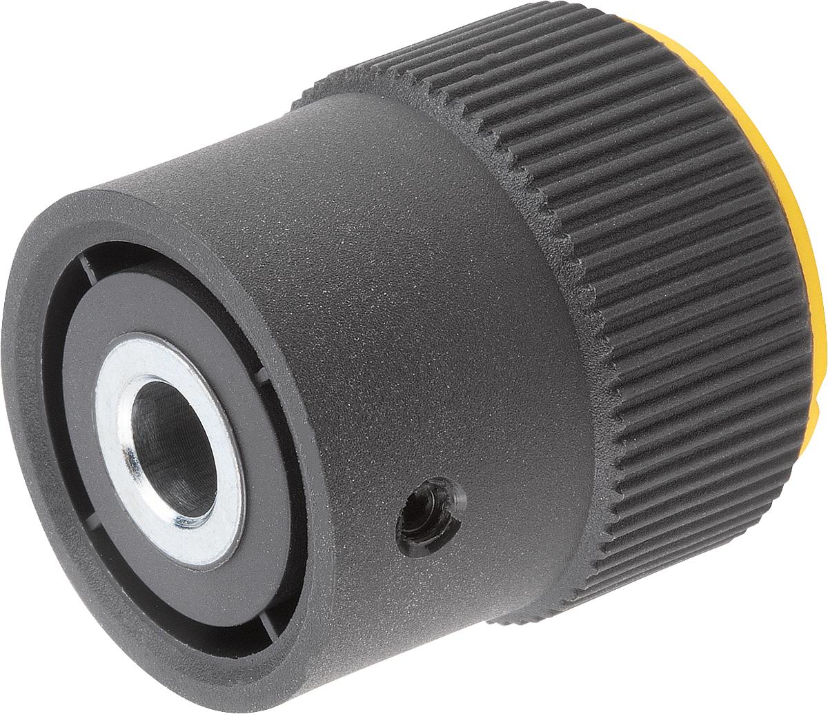 Kipp K0248.13087 NOVO.GRIP DOSIERKNOPF GR.3  D=8H8, FORM A, DECKEL RAPSGELB - K0248-13087 NOVO GRIP DOSIERKNOPF GR 3 D 8H8 - FORM A - DECKEL RAPSGELB