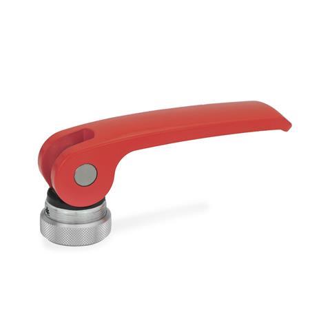 Ganter 927.4-82-M8-A-R Exzenterspanner mit Edelstahl Innengewinde, Hebel Zink Druckguss - GN-927.4-Exzenterspanner-mit-Edelstahl-Innengewinde-Hebel-Zink-Druckguss-R-rot-RAL-3000-Kunststoff-A