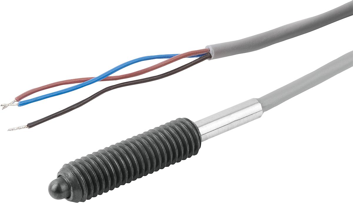 Kipp K0656.5062 FEDERNDES DRUCKSTÜCK  M6, MIT ENDLAGENABFRAGE SCHLIESSER - K0656-5062 FEDERNDES DRUCKSTUECK M6 - MIT ENDLAGENABFRAGE SCHLIESSER