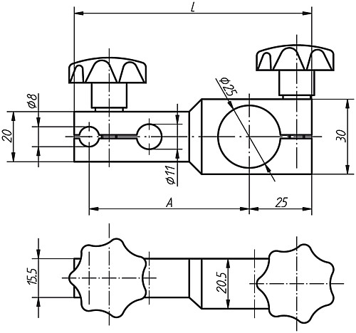 Norelem 31140-065 MESSUHRENHALTER - Norelem 31140 Messuhrenhalter