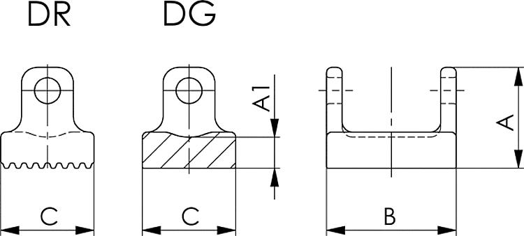 AMF 7600DR-49 Druckstück, Größe : 49, Form: DR, A: 28 - LE 7600D Druckstueck -Skizze