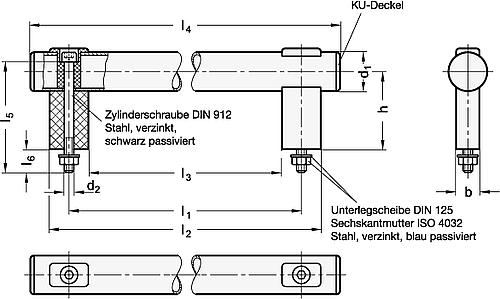 Ganter 666.1-30-200-EL ROHRGRIFF, NATURFARBEN ELOXIERT - GN 666-1 Rohrgriffe - Aluminium - Edelstahlrohr-Skizze