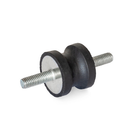 Ganter 356-15-15-12-SS-70 Gummipuffer, Stahl - GN-356-Gummipuffer-Stahl-mit-zwei-Gewindezapfen