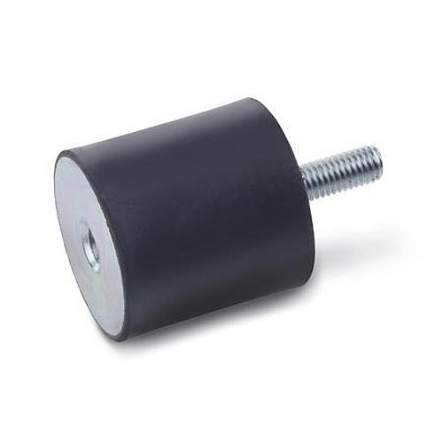Leschhorn 351-40-30-M10-SS-55 GUMMIPUFFER MIT 2 SCHRAUBEN - GN 351 Gummipuffer - Stahl - Abbildung