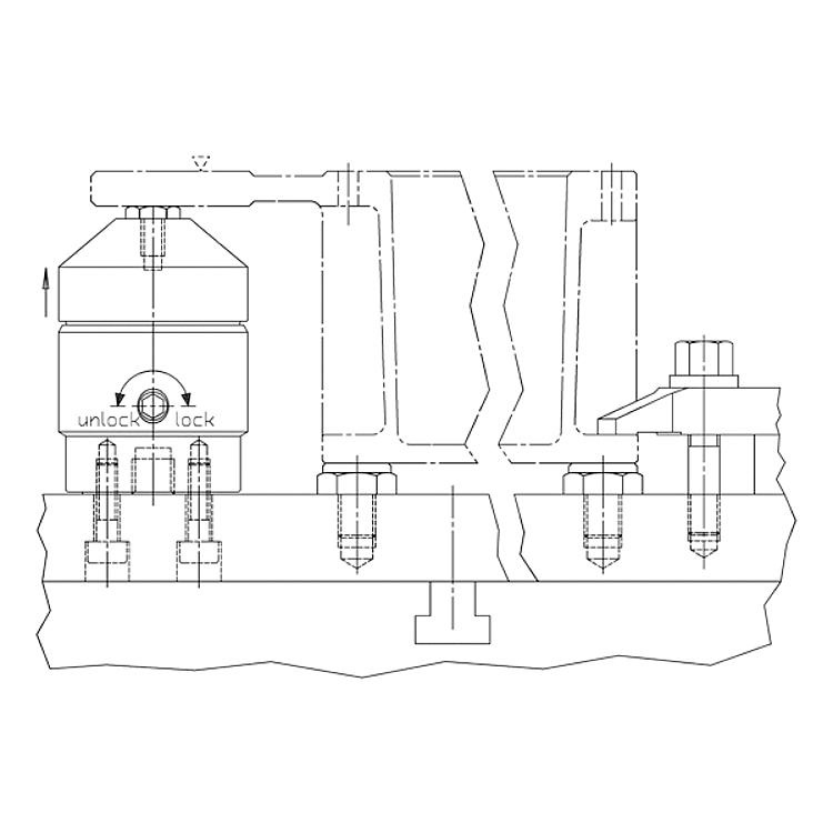 AMF 6418 Abstützelement, mechanisch, Größe : M12, Abstützkraft F max.: 8 kN, Hub: 5 mm - LE 6418 Abstuetzelement - mechanisch -Anwendung