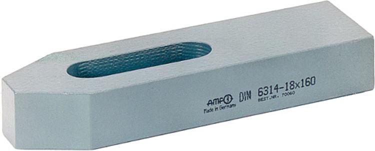 AMF 6314-11x80 Spanneisen, flach, für   Spannschraube   metr.: M10, für   Spannschraube   Zoll: 3/8, A: 15 - DIN 6314 Spanneisen - flach-Abbildung