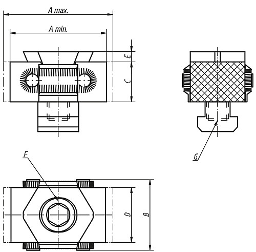 Norelem 04526-08 KEILSPANNSEGMENT FORM A+L, MIT ZYLINDERSCHRAUBE M8X25 - Norelem 04526 Keil Spannsegmente Form A und L mit Laengenzugabe fuer kundenspezifische Formen