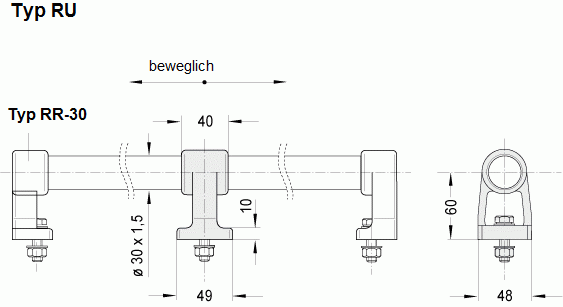 Leschhorn RU-30.OWS.84* Rohrunterstützung ohne Material - Leschhorn RU Rohrunterstuetzung fuer ueberlange Rohre