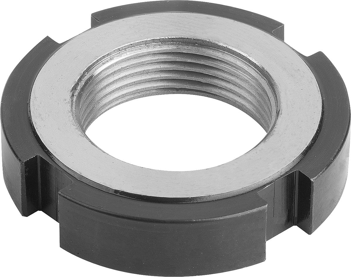 Norelem 07590-212 NUTMUTTER DIN1804 M12X1,5, D2=28, H=6, FORM:H, EINSATZSTAHL GEHAERTET BRÜNIERT - 07590-212 NUTMUTTER DIN1804 M12X1-5 - D2 28 - H 6 - FORM H - EINSATZSTAHL GEHAERTET BRUENIERT