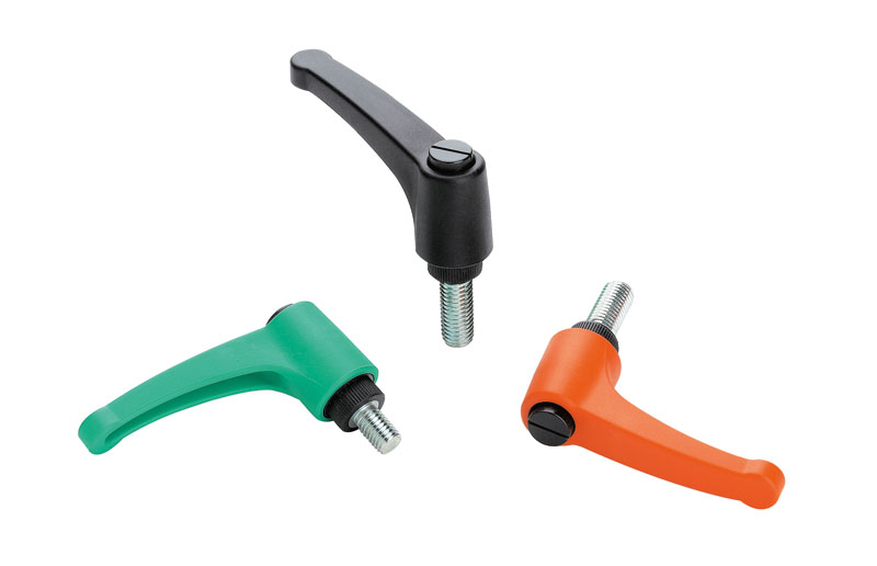 Leschhorn A581 Verstellbare Klemmhebel  R 65; Außengewinde M6x40; schwarz - Boteco A581 Verstellbare Klemmhebel