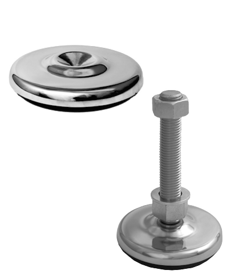 EFFBE HPRSF-100 Maschinenfüße Levelmount®, Typ HPRSF, D100, Belastung 20,0kN, ohne Gewindespindel, NBR mit hoher Elastizität, Metallteile: Stahl, verchromt - EFFBE HPRSF - HPRSF-G Maschinenfuesse Levelmount - Bild
