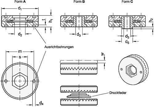 Ganter 188-35-24-A-NI Edelstahl-Rastscheiben zum Anschweißen - GN 188 Edelstahl Rastscheiben - zum Anschweissen-Skizze